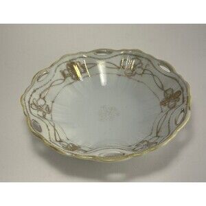 Vintage hand painted gold trim porcelain Nippon candy dish/plate, art nouveau